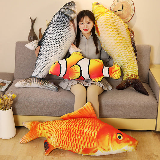 Cartoon Simulation Crucian Carp Plush Toy Doll Bed Accompany You To Sleep With Long Strip Pillow Rag Doll Fish Pillow Doll